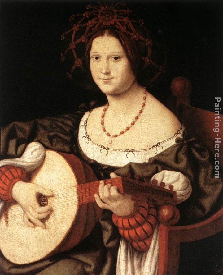The Lute Player painting - Andrea Solario The Lute Player art painting